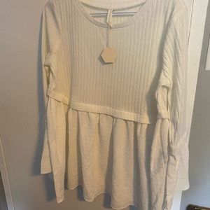 pink blush maternity baby doll top